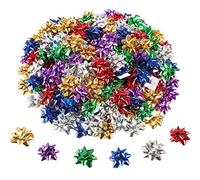 Tatuo 240 Pieces Mini Gift Wrap Bows Christmas Metallic Bows Self Adhesive Gifts Bows for Holiday Christmas Birthday Party Favor (Multi-color)