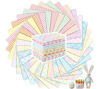 Tatuo 30 Pcs 10 x 10 Inches Pastel Gingham Cotton Fabric Bundle Squares Patchwork Checkered Fabric Sewing Quilting Bundles Assorted Pattern Cloth for DIY Scrapbook Craft Making