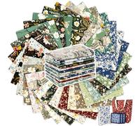 Tatuo 30 Pcs 10 x 10 Inches Vintage Floral Cotton Fabric Bundle Squares Patchwork Floral Fabric Sewing Quilting Bundles Assorted Pattern Cloth for DIY Scrapbook Craft Making
