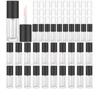 Tatuo 30 Pcs 6ml Empty Lip Gloss Tubes with Wand Bulk Lip Refillable Gloss Containers Cosmetic Bottles with Rubber Stoppers for Lipstick Eyelash Growth Liquid DIY Makeup Kit (Black)