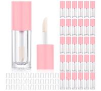 Tatuo 30 Pcs 6ml Empty Lip Gloss Tubes with Wand Bulk Lip Refillable Gloss Containers Cosmetic Bottles with Rubber Stoppers for Lipstick Eyelash Growth Liquid DIY Makeup Kit(Pink)