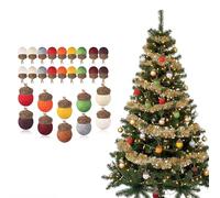 Tatuo 30 Pcs Christmas Felt Acorn Ornaments Colorful Wool Felt Acorn Pom Balls Mini Wool Acorns Bulk for DIY Xmas Crafts Christmas Tree Hanging Ornaments Party Favors Home Indoor Decor(Mixed Colors)