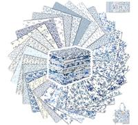 Tatuo 30 Pieces 10 x 10 Inches Cotton Fabric Bundle Squares Patchwork Floral Fabric Sewing Quilting Bundles Assorted Pattern Cloth for DIY Scrapbook Craft Making(Fresh)
