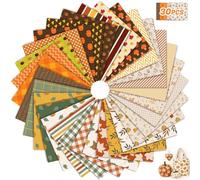 Tatuo 30 Pieces 10 x 10 Inches Cotton Fabric Bundle Squares Patchwork Floral Fabric Sewing Quilting Bundles Assorted Pattern Cloth for DIY Scrapbook Craft Making (Fall)
