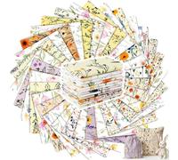 Tatuo 30 Pieces 10 x 10 Inches Summer Wildflower Cotton Fabric Bundle Squares Patchwork Floral Fabric Sewing Quilting Bundles Assorted Pattern Cloth for DIY Scrapbook Craft Making