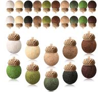 Tatuo 30 Pieces Fall Wool Felt Acorn Ornaments Autumn Felt Acorn Pom Balls Plush for DIY Crafts Thanksgiving Christmas Tree Hanging Ornaments Party Favors Farmhouse Mantel Wall Decor(Vintage Colors)