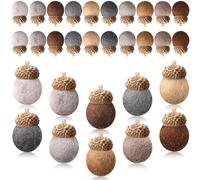 Tatuo 30 Pieces Fall Wool Felt Acorn Ornaments Autumn Felt Acorn Pom Balls Plush for DIY Crafts Thanksgiving Christmas Tree Hanging Ornaments Party Favors Farmhouse Mantel Wall Decor(Earth Colors)