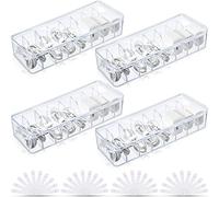 Tatuo 4 Pcs Cable Organizer Box with Wire Ties, Plastic Cord Storage Box with Lid, Electronics Organizer for Home Office Desk Organizers and Accessories (Clear)