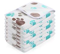 Tatuo 4 Pcs Dog Blanket for Pet Puppy Teething Toys Paw Print Fleece Blanket for Pet Cat Soft Warm Sleep Mat Guinea Pig Cage Mat(Small(24 x 16 Inch),Milky White)