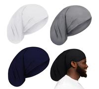 Tatuo 4 Pieces Unisex Dreadlock Cap Long Hair Dreads Head Wrap Sleeping Cap Hair Accessories Sleep Bonnet for Men Women, 4 Colors, 15 x 9 Inch