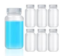 Tatuo 6 Pcs Wide Mouth Lab Reagent Bottle Polypropylene Sample Bottle Sealed Leakproof PP Plastic with Lid for Laboratory Classroom Storage at Home(Clear,4 oz)