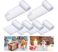 Tatuo 6 Pieces Christmas Snow Blanket Roll Fake Indoor Snow Blanket Artificial Cotton Snow Blanket Holiday Decorating Snow for Christmas Decoration, Village Displays, Under the Christmas Tree