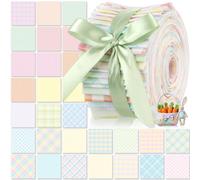 Tatuo 60 Pcs Jelly Fabric for Quilting 100% Cotton Roll Quilting Fabric 2.56 x 40 Inch Precut Strips for Sewing Assorted Floral Prints(Checkered)