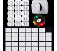 Tatuo 60 Pieces Mini Clear Decorating Hook Clips, Holiday Light Hook Clips, Decorating Clips for String Lights, Multi-Function Decoration Hanging Clip for Home, School Outdoor (Size A) (White)