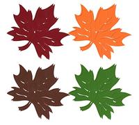 Tatuo 8 Pcs Fall Maple Leaf Placemats Thanksgiving Harvest Maple Leaf Shaped Placemats Felt Non-Slip Table Mats Coasters for Autumn Thanksgiving Home Dinner Table Decor(16.5 x 16.5 Inch)