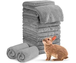 Tatuo Chumia 10 Pcs Guinea Pig Blanket Washable, 14 * 30 Inch, Gray | Reusable Guinea Pig Cage Liners, Kitten Blanket, Washable Pet Pee Pad, Winter Bedding Mat, Sleep Cover for Hedgehog Hamster