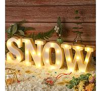 Tatuo LED Sign Love Valentine Snow, Neon Letters, 4pcs, 16cm (6.3 inches) PVC, Wall Mount, Tabletop, Mantelpiece, Battery Operated, Glam, Love Theme, Decorative Signage