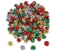 Tatuo Mini Gift Wrap Bows - 240 Metallic Self-Adhesive Bows for Christmas, Birthday Parties & More