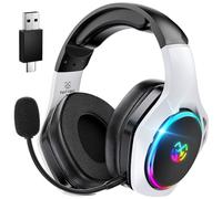 Tatybo 2.4Hz Wireless Gaming Headsets for Ps5 Ps4 PC, 40H+ Hrs & 7.1 Surround Sound with Noise Canceling Microphone Ps5 Headsets for Switch Phone, Bluetooth Gaming Headphone