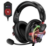 Tatybo PC Gaming Headset with Mic, USB Headset with 7.1 Surround Sound, Wired 3.5mm Headphones for PS4/PS5/Xbox, RGB