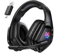 Tatybo Wireless Gaming Headset for PC Ps5 Ps4, 2.4GHz USB & Type-C & Bluetooth Gaming Headphones with Mic, 40H Battery Comfortable Gaming Headsets for Switch Laptop Mobile Mac (Black)