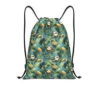 Taucan And S-Loth Print Men Women String Backpack Portable Drawstring Bag Foldable Drawstring Backpack For Holidays Beach Climbing