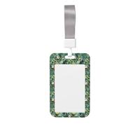 Taucan and Sloth Print Badge Holder with Lanyard, Hard Plastic Vertical Name ID Card Badge Holders