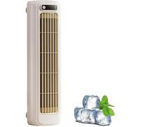 TAUIANE 2025 Cooling Air Conditioning, Desk Fan, Quiet Desktop Tower Fan, with 3 Speeds/LED Touch Screen/USB Charging/Bladeless, for Bedroom Kitchen Office,Beige,31.2×8.9×8.4cm