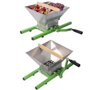 TAUIANE 7L/1.8 Gallon Manual Juicer Grinder, Fruit and Apple Crusher, Portable Fruit Scratter Pulper, Aluminum Alloy Gears, With Handle, for Fruit Scatter, Berry Wine Sauce,Green 7L,Apples