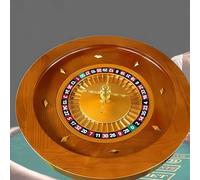 TAUIANE Deluxe Wooden Roulette Wheel Set, Casino Grade Precision Bearings, Chrome-Plated Brass Turret, Very Smooth Spinning Action, for Home Game Night or Professional Use,Double0,18INCH