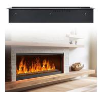 TAUIANE Electric Fireplace 3D Water Vapor Fireplace, Humidifier Realistic Flame Atomized Recessed Steam Fireplace w/Remote Control Timer Great Decoration for Home, Office, Hotel,Black,L1000mm