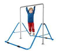 TAUIANE Gymnastics Bar for Kids, Adjustable Height Gymnastic Horizontal Bars,Junior Training Bar Children Folding Training Monkey Bars for Home Using,Blue