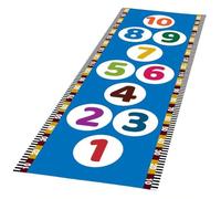 TAUIANE Hop and Count Hopscotch Rug, Kids Floor Play Area Rug, Children Numbers Learning Non-Slip Rug, Home Decor, for Daycare Centers, Preschools, Playrooms,004,80 * 200cm