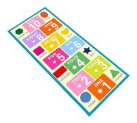 TAUIANE Hop and Count Hopscotch Rug, Kids Floor Play Area Rug, Children Numbers Learning Non-Slip Rug, Home Decor, for Daycare Centers, Preschools, Playrooms,007,80 * 200cm