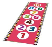 TAUIANE Hop and Count Hopscotch Rug, Kids Floor Play Area Rug, Children Numbers Learning Non-Slip Rug, Home Decor, for Daycare Centers, Preschools, Playrooms,006,70 * 200cm
