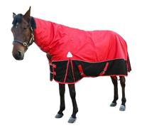 TAUIANE Horse Care Blanket, Medium Weight Waterproof Blanket, Winter 1200D Premium Turnout Horse Blanket, with Turnout Neck Cover Detachable,Red,155cm