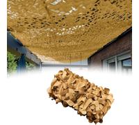 TAUIANE Outdoor Shade Cloth, Sand Camouflage Net, Terrace Awning, Rectangular Shade Sail, Garden Pergola Shade Net, 210D Oxford Cloth, Theme Party Decoration,Sand,7x7m