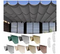 TAUIANE Retractable Wave Sun Shade Sail, Polyester Sunscreen Awning Canopy, Rectangle Pergola Cover, Waterproof, Wind Protection, for Outdoor Garden Sun Room Patio,Dark Grey,1.2×6M (W×L)