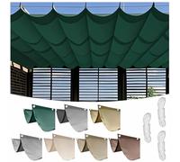 TAUIANE Retractable Wave Sun Shade Sail, Polyester Sunscreen Awning Canopy, Rectangle Pergola Cover, Waterproof, Wind Protection, for Outdoor Garden Sun Room Patio,Green,1.5×4M (W×L)