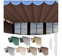 TAUIANE Retractable Wave Sun Shade Sail, Polyester Sunscreen Awning Canopy, Rectangle Pergola Cover, Waterproof, Wind Protection, for Outdoor Garden Sun Room Patio,Coffee,1.2×4M (W×L)
