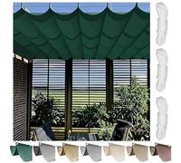 TAUIANE Retractable Wave Sun Shade Sail, Rectangle Outdoor Pergola Cover, Water Proof Awning Canopy Fabric With Mounting Kit, For Deck Lawn Garden Patio Yard,Green,1.2×10M (W×L)