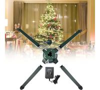 TAUIANE Rotating Christmas Tree Stand, 360° Spinning Christmas Tree Base, Holder for 32-36kg, Easy Setup and Display, Sturdy Base,Green,65cm