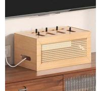 TAUIANE Wooden WiFi Router Storage Box, WiFi Cabinet to Hide Router and Modem, Router Cover Decorative Box, Ventilation and Heat Dissipation, for Office and Home,Model C,42CM