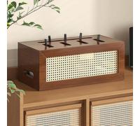 TAUIANE Wooden WiFi Router Storage Box, WiFi Cabinet to Hide Router and Modem, Router Cover Decorative Box, Ventilation and Heat Dissipation, for Office and Home,Model A,32CM