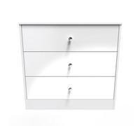 Taunton 3 Drawer Chest In White (Ready Assembled)