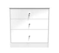 Taunton 3 Drawer Deep Chest In White (Ready Assembled)
