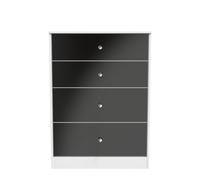 Taunton 4 Drawer Deep Chest In Black & White (Ready Assembled)