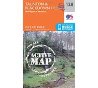 Explorer Active 128 Taunton & Blackdown Hills Map With Digital Version - Orange, Orange One Size