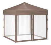 vidaXL Folding Party Tent with Sidewalls Taupe 2x2 m NEW