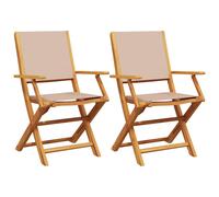 (taupe, 2 pcs) vidaXL Garden Chairs Outdoor Chair Dining Chair Solid Wood Acacia and Fabric